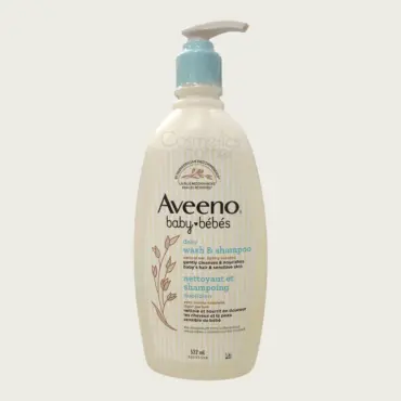 Aveeno Baby Daily Moisture Wash & Shampoo 532ml – Gentle 2-in-1 Cleanser for Soft Baby Skin & Hair