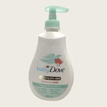 Dove Baby Fragrance Free Moisture Head To Toe Wash 400ml – Gentle Cleansing for Sensitive Baby Skin