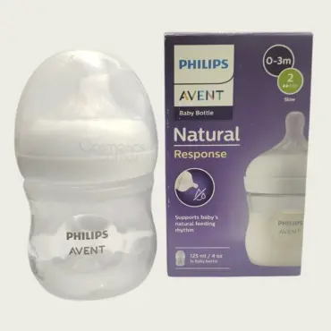 Philips Avent Natural Response Baby Bottle 125ml – Newborn Feeding Bottle