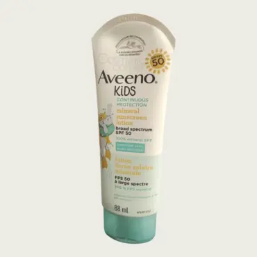 Aveeno Kids Continuous Protection Mineral Sunscreen Lotion SPF 50 88ml – Broad Spectrum UVA/UVB