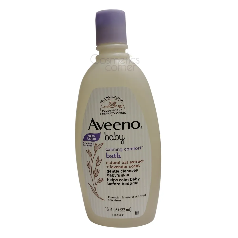 Aveeno baby Claming Comfort Bath 532ml Aveeno Baby Calming Comfort Bath 532ml is a gentle, tear-free baby bath wash specially formulated with natural oat extract and a mild lavender and vanilla scent.