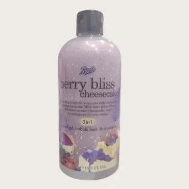 Boots Berry Bliss Cheesecake 3in1 Shower Gel, Bubble Bath & Shampoo 500ml