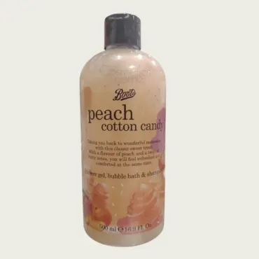 Boots Peach Cotton Candy Shower Gel, Bubble Bath & Shampoo 500ml