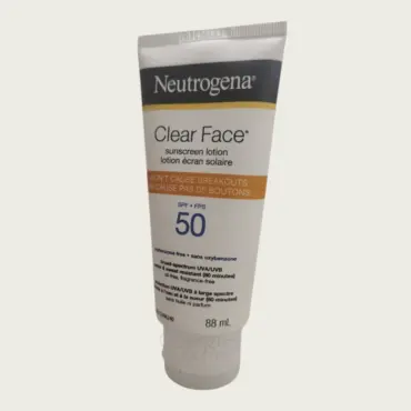 Neutrogena Clear Face Sunscreen Lotion SPF50 88ml – Oil-Free, Non-Comedogenic Face Sunscreen