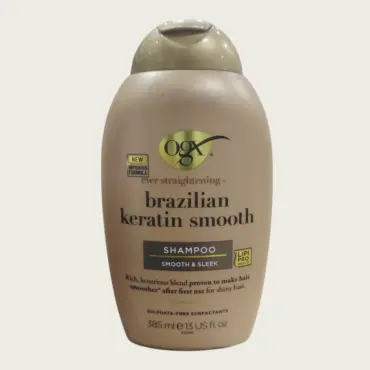 OGX Brazilian Keratin Smooth Shampoo 385ml – Ever Straightening Anti-Frizz & Silky Hair Care