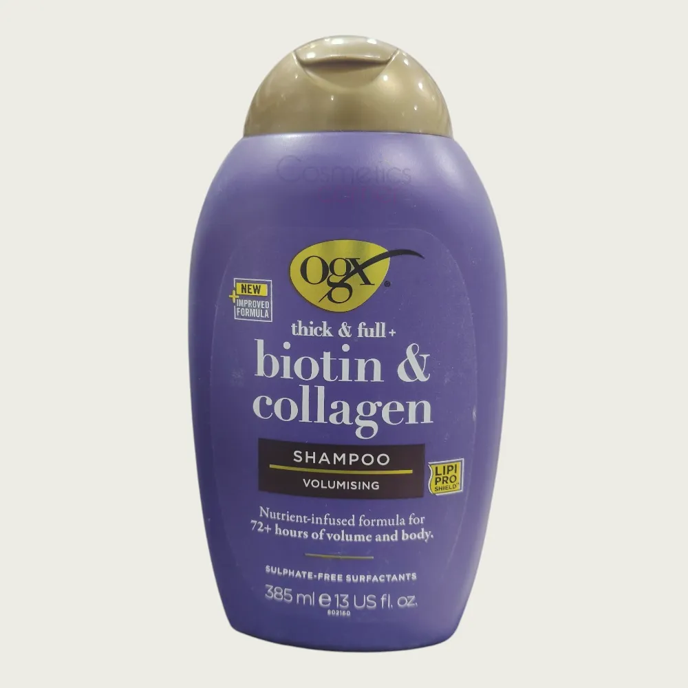 OGX Thick & Full Biotin & Collagen Shampoo 385ml – Volume Boost for Thicker, Fuller & Healthy Hair OGX Thick & Full Biotin & Collagen Shampoo 385ml – Volume Boost for Thicker, Fuller & Healthy Hair