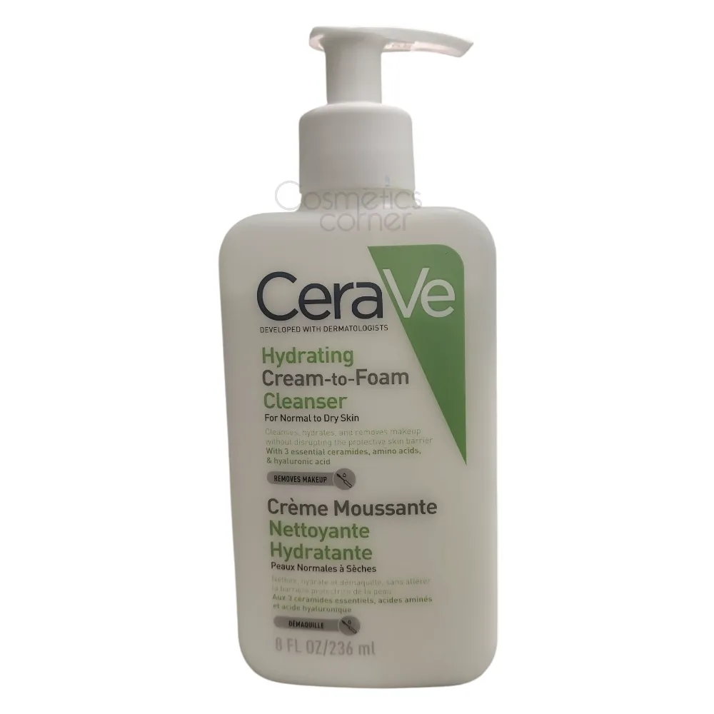 CeraVe Hydrating Cream to Foam Cleanser For Normal to Dry Skin 236ml CeraVe Hydrating Cream to Foam Cleanser For Normal to Dry Skin 236ml