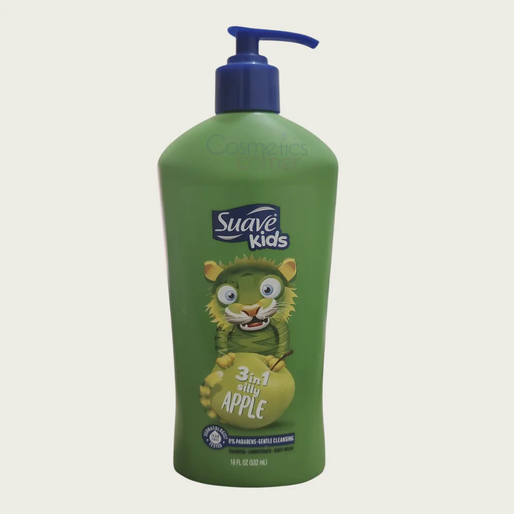 Suave Kids 3in1 Silly Apple Shampoo + Conditioner + Body Wash 532ml Suave Kids 3in1 Silly Apple Shampoo + Conditioner + Body Wash 532ml