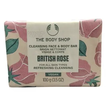 The Body Shop British Rose Cleansing Face & Body Bar 100g