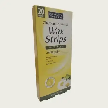Beauty Formulas Chamomile Extract Hair Remover Legs & Body 20 Wax Strips