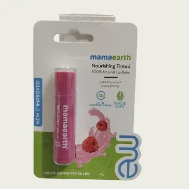 Mamaearth Nourishing Tinted 100% Natural Lip Balm With Vitamin E & Raspberry 4g