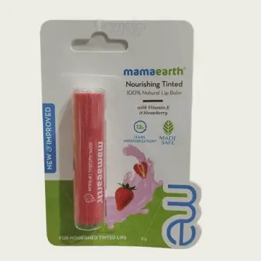 Mamaearth Nourishing Tinted 100% Natural Lip Balm With Vitamin E & Strawberry 4g