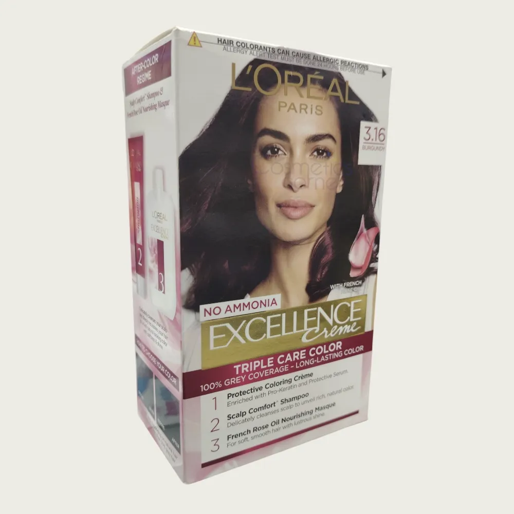 Loreal Excellence Creme Hair Color 3.16 Burgundy Loreal Excellence Creme Hair Color 3.16 Burgundy