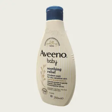 Aveeno Baby Soothing Relief Emollient Wash 250ml – Gentle Cleanser for Dry & Sensitive Baby Skin