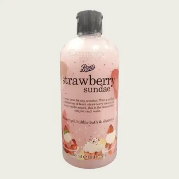 Boots Strawberry Sundae 3-in-1 Shower Gel, Bubble Bath & Shampoo 500ml – Sweet Fruity Bath Care