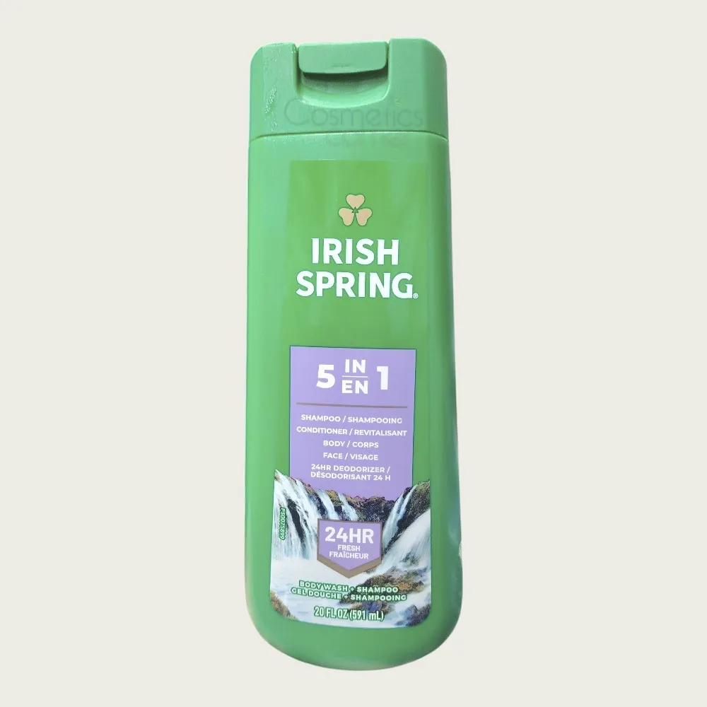 Irish Spring 5-in-1 Shampoo, Conditioner, Face & Body Wash 591ml – All-in-One Men's Grooming Wash Irish Spring 5-in-1 Shampoo, Conditioner, Face & Body Wash 591ml – All-in-One Men's Grooming Wash