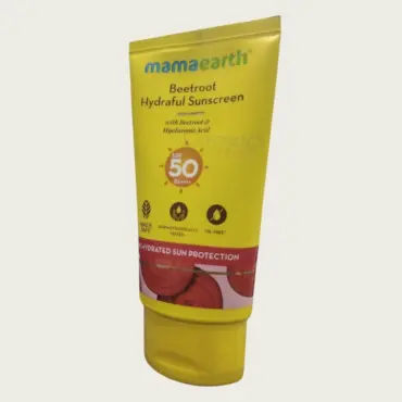 Mamaearth Beetroot Hydraful Sunscreen SPF50 50g – Hydrating UV Protection for Soft & Glowing Skin