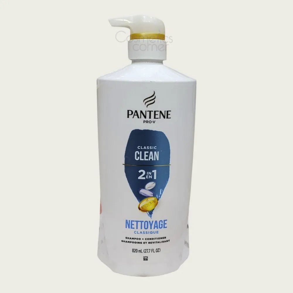Pantene Classic Clean 2-in-1 Shampoo & Conditioner 820ml – Daily Freshness & Smooth Hair Care Pantene Classic Clean 2-in-1 Shampoo & Conditioner 820ml – Daily Freshness & Smooth Hair Care
