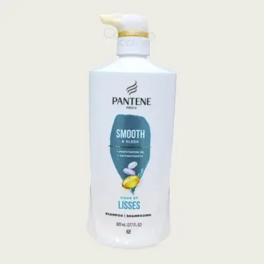 Pantene Pro-V Smooth & Sleek Shampoo 820ml – Frizz Control for Soft, Smooth Hair