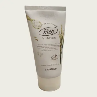 SKINFOOD Daily Brightening Rice Scrub Foam 150ml – Gentle Exfoliating Cleanser for Smooth & Glowing Skin