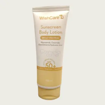 WishCare Sunscreen Body Lotion SPF50+ 100ml – Broad Spectrum UV Protection & Hydration