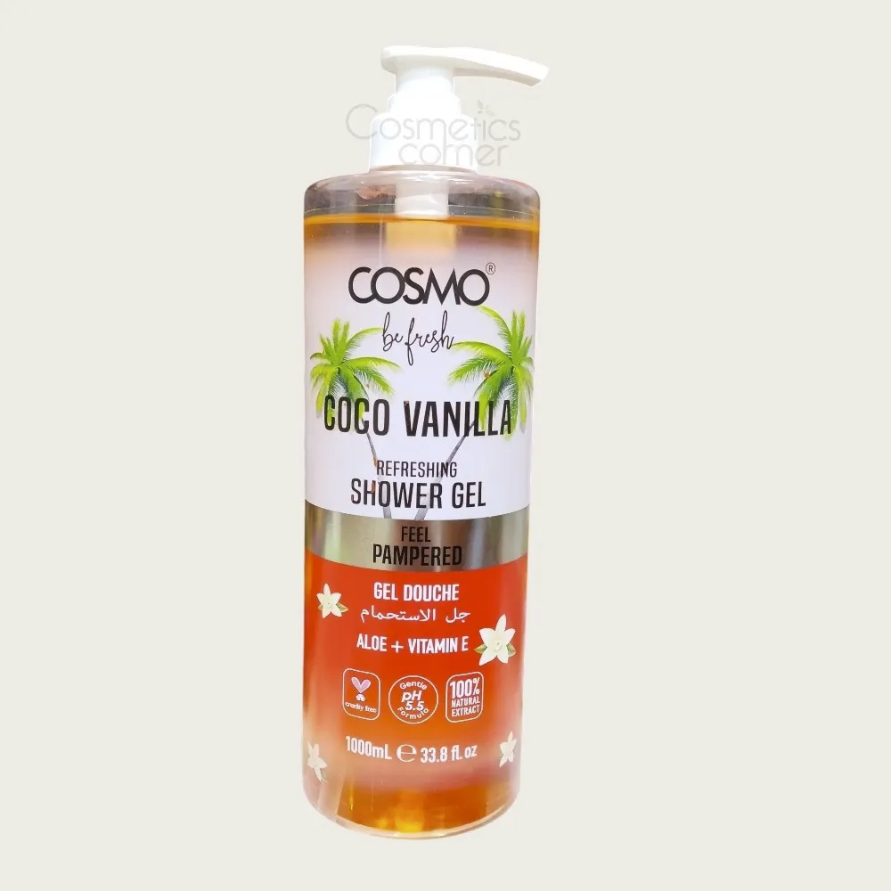 Cosmo Be Fresh Coco Vanilla Refreshing Shower Gel 1000ml – Refreshing & Nourishing Body Wash Cosmo Be Fresh Coco Vanilla Refreshing Shower Gel 1000ml – Refreshing & Nourishing Body Wash