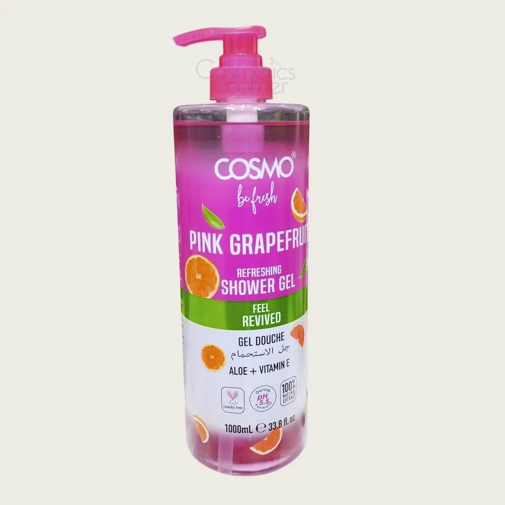 Cosmo Be Fresh Pink Grapefruit Shower Gel 1000ml – Refreshing & Revitalizing Body Wash Cosmo Be Fresh Pink Grapefruit Shower Gel 1000ml – Refreshing & Revitalizing Body Wash