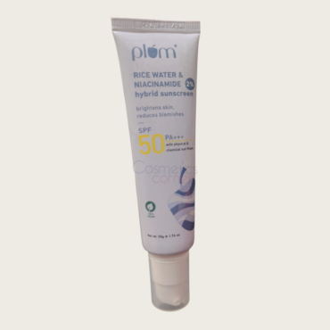 Plum Rice Water & Niacinamide 2% Hybrid Sunscreen SPF50 PA++++ 50g – Brightening & UV Protection