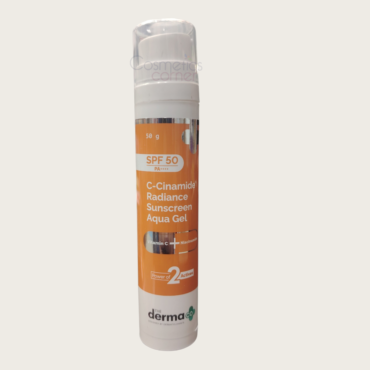 The Derma Co C-Cinamide Radiance Sunscreen Aqua Gel SPF50 PA++++ 50g – Brightening & UV Protection