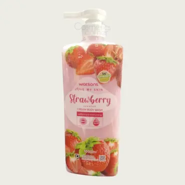 Watsons Love My Skin Strawberry Scented Cream Body Wash 1000ml – Soft & Nourished Skin