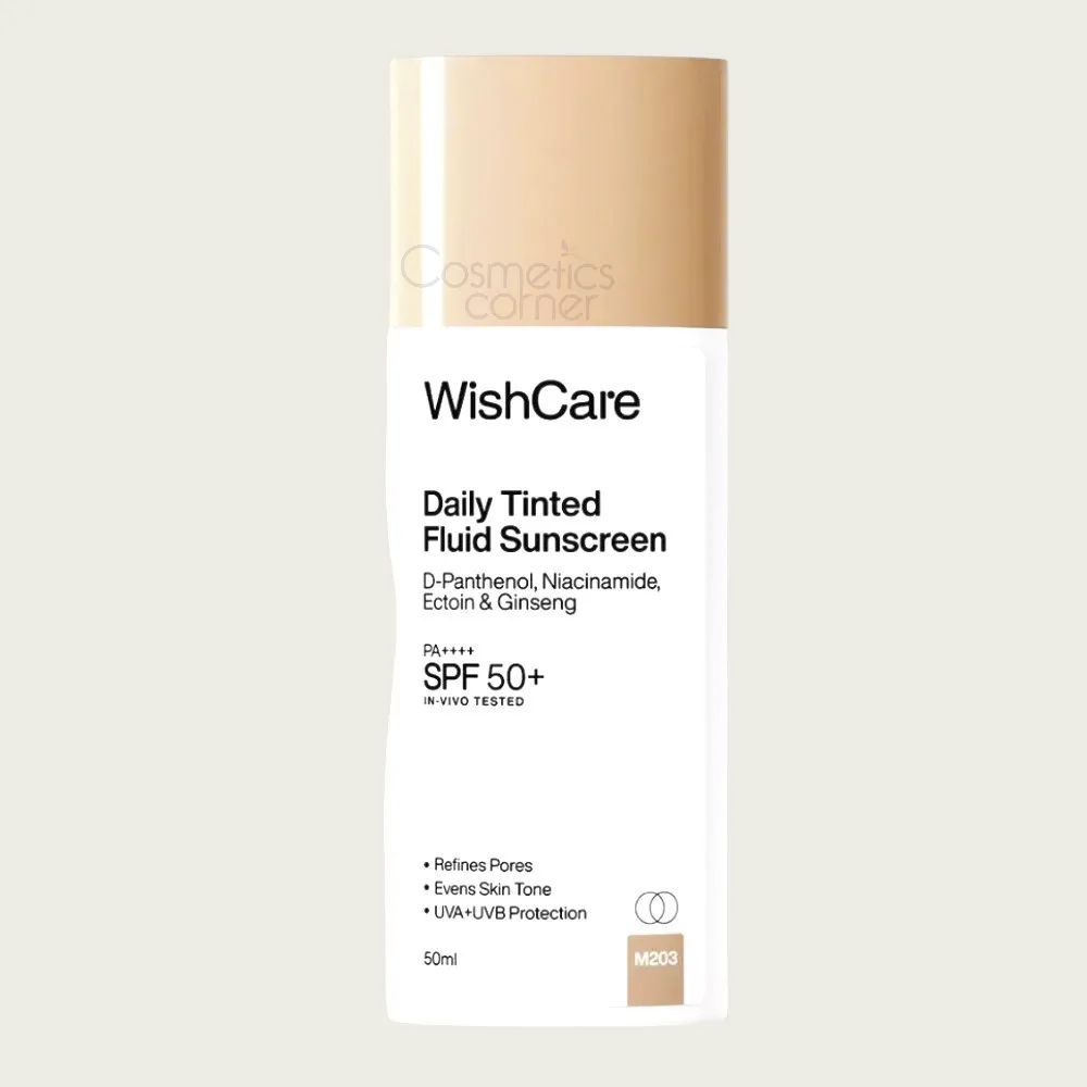 WishCare Daily Tinted Fluid Sunscreen SPF50+ PA++++ 50ml – M203 WishCare Daily Tinted Fluid Sunscreen SPF50+ PA++++ 50ml – M203