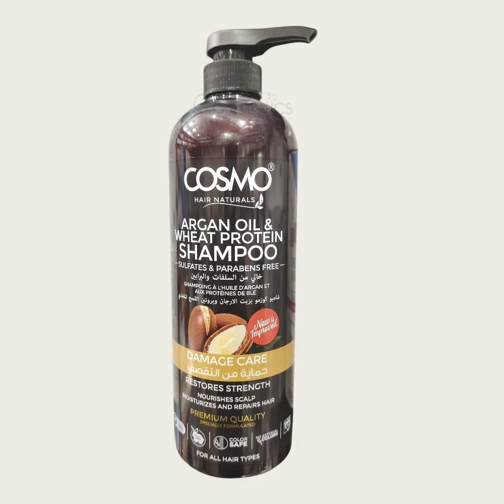 Cosmo Argan Oil & Wheat Protein Shampoo 1000ml – Nourishing & Strengthening Hair Shampoo Cosmo Argan Oil & Wheat Protein Shampoo 1000ml – Nourishing & Strengthening Hair Shampoo