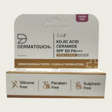 Dermatouch Kojic Acid + Ceramide Tinted Pink Lip Balm 5g – Hydrating & Lip Brightening Care