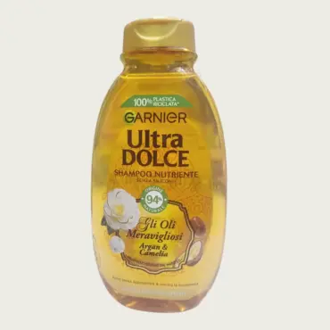 Garnier Ultra Dolce Gli Oli Meravigliosi Argan & Camellia Shampoo 250ml – Nourishing & Smoothing Hair Shampoo