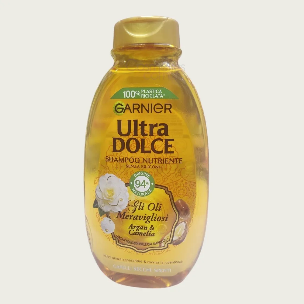 Garnier Ultra Dolce Gli Oli Meravigliosi Argan & Camellia Shampoo 250ml – Nourishing & Smoothing Hair Shampoo Garnier Ultra Dolce Gli Oli Meravigliosi Argan & Camellia Shampoo 250ml – Nourishing & Smoothing Hair Shampoo