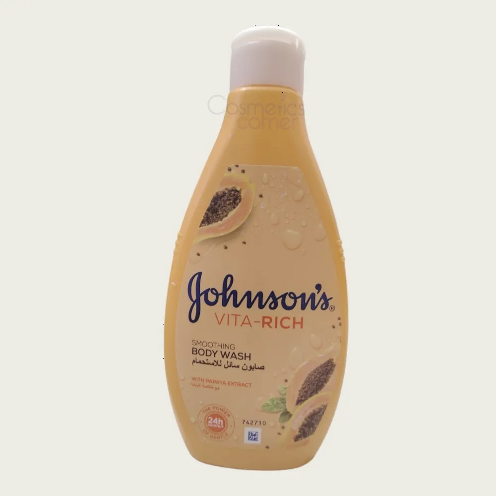 Johnson’s Vita-Rich Smoothing Body Wash with Papaya Extract 250ml– Nourishing & Smoothing Body Wash Johnson’s Vita-Rich Smoothing Body Wash with Papaya Extract 250ml– Nourishing & Smoothing Body Wash