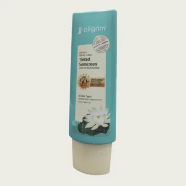 Pilgrim Korean White Lotus Tinted Sunscreen SPF 50+ PA++++ 50ml – Tinted UV Protection & Skin