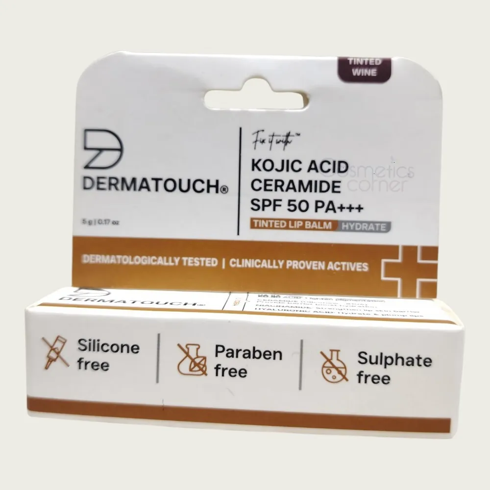 Dermatouch Kojic Acid Ceramide SPF50 PA+++ Tinted Wine Lip Balm 5g – Tinted Lip Care Dermatouch Kojic Acid Ceramide SPF50 PA+++ Tinted Wine Lip Balm 5g – Tinted Lip Care