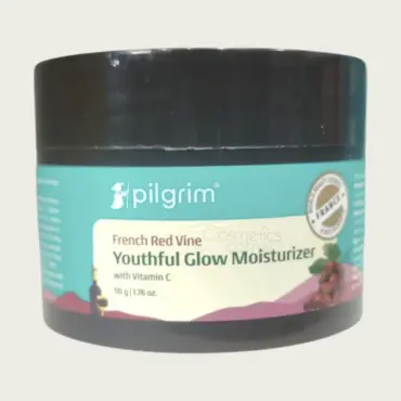 Pilgrim French Red Vine Youthful Glow Moisturizer 50g – Hydrating Face Moisturizer for Youthful Glow
