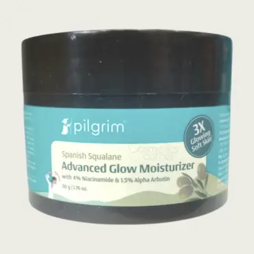 Pilgrim Spanish Squalane Advanced Glow Moisturizer 50g – Hydrating Face Moisturizer for Glowing Skin
